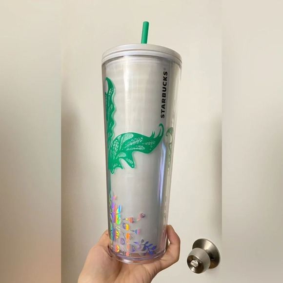 New Starbucks 2022 Holiday Siren Mermaid Iridescent Pearl Venti 24oz Tumbler - Picture 2 of 5